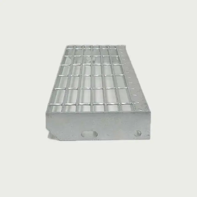 Bolted industrial stair tread and end plate