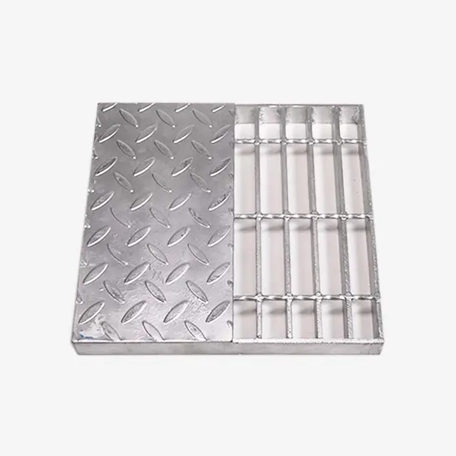 Composite steel grating with solid top surface