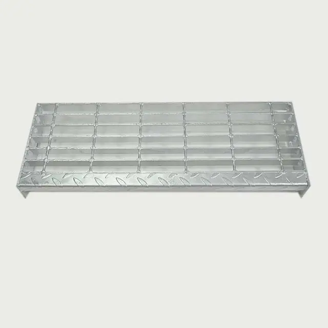 Industrial stair landing and tread construction