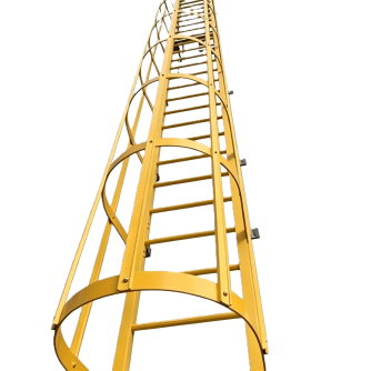 Steel cage ladder